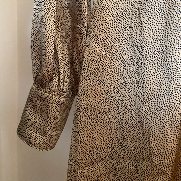 Missguided Nude Satin Dalmatian Print Dress - Picture 5 of 9